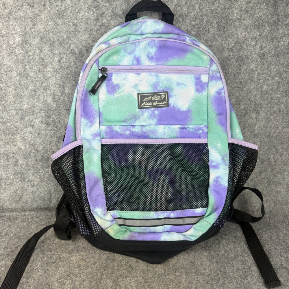 Eddie Bauer Tie Dye Kids' Large Adventurer Backpack Green Purple Blue